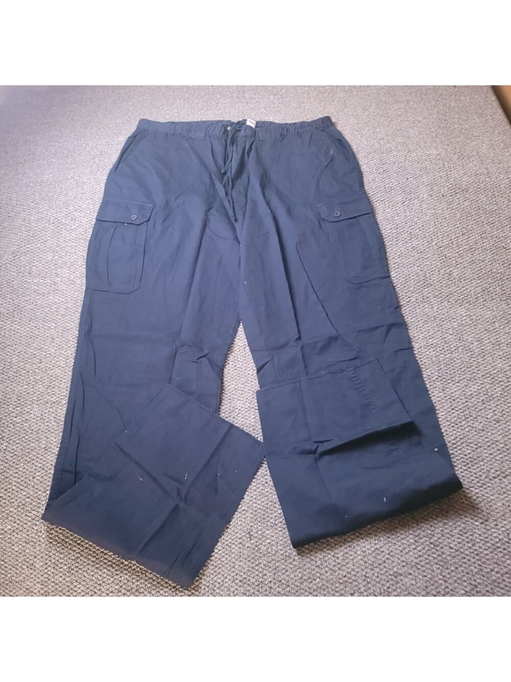 KingSize Cargo Pants Mens 2XL 42x40L Big Tall Khaki Elastic LL Chino y2K Blue